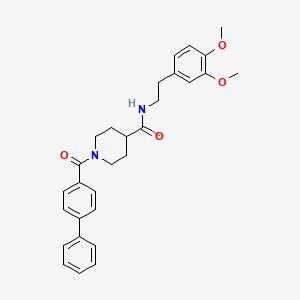 molecular formula C29H32N2O4 B4060505 N-[2-(3,4-dimethoxyphenyl)ethyl]-1-(4-phenylbenzoyl)piperidine-4-carboxamide 