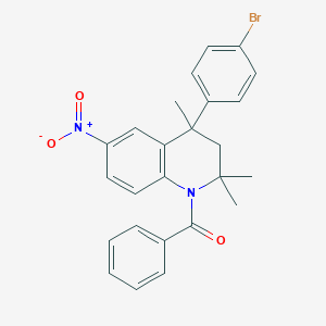 molecular formula C25H23BrN2O3 B406053 1-Benzoyl-4-(4-bromophenyl)-6-nitro-2,2,4-trimethyl-1,2,3,4-tetrahydroquinoline CAS No. 305865-27-4