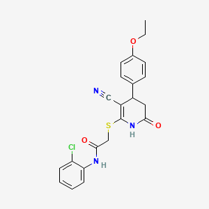 molecular formula C22H20ClN3O3S B4060566 N-(2-chlorophenyl)-2-{[3-cyano-4-(4-ethoxyphenyl)-6-oxo-1,4,5,6-tetrahydropyridin-2-yl]sulfanyl}acetamide 