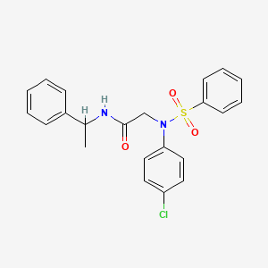 molecular formula C22H21ClN2O3S B4060596 N~2~-(4-chlorophenyl)-N-(1-phenylethyl)-N~2~-(phenylsulfonyl)glycinamide 
