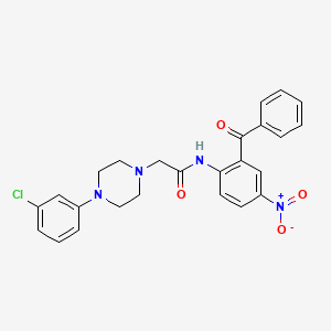 molecular formula C25H23ClN4O4 B4060649 N-(2-BENZOYL-4-NITROPHENYL)-2-[4-(3-CHLOROPHENYL)PIPERAZINO]ACETAMIDE 