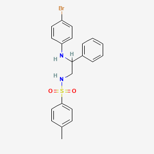molecular formula C21H21BrN2O2S B4060751 N-{2-[(4-Bromophenyl)amino]-2-phenylethyl}-4-methylbenzene-1-sulfonamide 