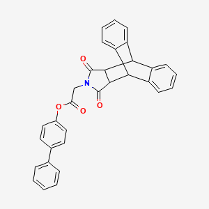 molecular formula C32H23NO4 B4060811 Biphenyl-4-yl (16,18-dioxo-17-azapentacyclo[6.6.5.0~2,7~.0~9,14~.0~15,19~]nonadeca-2,4,6,9,11,13-hexaen-17-yl)acetate (non-preferred name) 