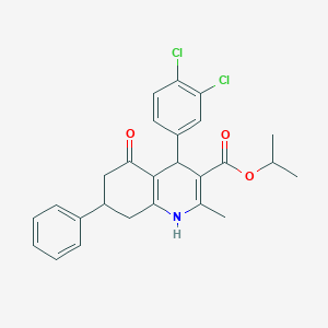 molecular formula C26H25Cl2NO3 B406082 Propan-2-yl 4-(3,4-dichlorophenyl)-2-methyl-5-oxo-7-phenyl-1,4,5,6,7,8-hexahydroquinoline-3-carboxylate 