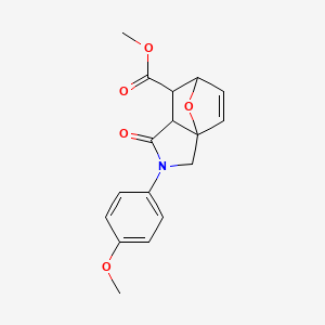 molecular formula C17H17NO5 B4060824 Methyl 2-(4-methoxyphenyl)-1-oxo-1,2,3,6,7,7a-hexahydro-3a,6-epoxyisoindole-7-carboxylate 