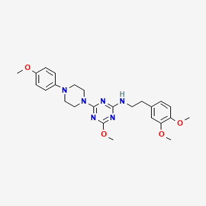 molecular formula C25H32N6O4 B4060826 N-[2-(3,4-dimethoxyphenyl)ethyl]-4-methoxy-6-[4-(4-methoxyphenyl)piperazin-1-yl]-1,3,5-triazin-2-amine 