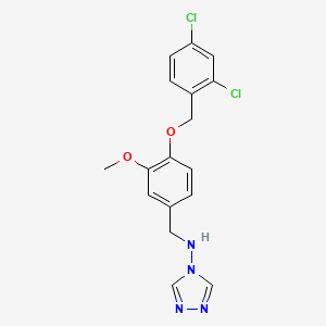 molecular formula C17H16Cl2N4O2 B4060833 N-[[4-[(2,4-dichlorophenyl)methoxy]-3-methoxyphenyl]methyl]-1,2,4-triazol-4-amine 