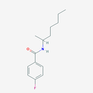 molecular formula C14H20FNO B406087 4-fluoro-N-(1-methylhexyl)benzamide 