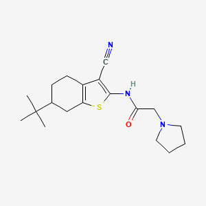 molecular formula C19H27N3OS B4060913 N-(6-tert-butyl-3-cyano-4,5,6,7-tetrahydro-1-benzothiophen-2-yl)-2-pyrrolidin-1-ylacetamide 