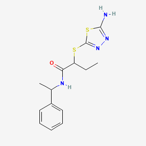 molecular formula C14H18N4OS2 B4061143 2-[(5-amino-1,3,4-thiadiazol-2-yl)sulfanyl]-N-(1-phenylethyl)butanamide 