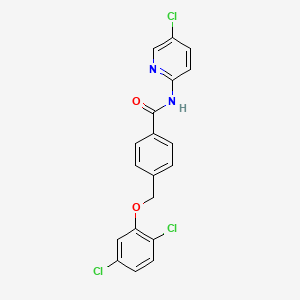 molecular formula C19H13Cl3N2O2 B4061192 N-(5-CHLORO-2-PYRIDYL)-4-[(2,5-DICHLOROPHENOXY)METHYL]BENZAMIDE 