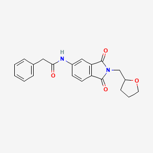 molecular formula C21H20N2O4 B4061343 N-[1,3-dioxo-2-(tetrahydrofuran-2-ylmethyl)-2,3-dihydro-1H-isoindol-5-yl]-2-phenylacetamide 