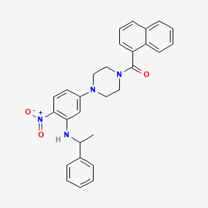 molecular formula C29H28N4O3 B4061415 Naphthalen-1-yl(4-(4-nitro-3-((1-phenylethyl)amino)phenyl)piperazin-1-yl)methanone 