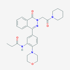 molecular formula C28H33N5O4 B4061487 N-[2-(morpholin-4-yl)-5-{4-oxo-3-[2-oxo-2-(piperidin-1-yl)ethyl]-3,4-dihydrophthalazin-1-yl}phenyl]propanamide 