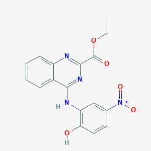 molecular formula C17H14N4O5 B4061633 Ethyl 4-(2-hydroxy-5-nitroanilino)quinazoline-2-carboxylate 