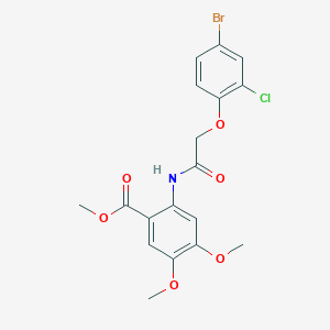 molecular formula C18H17BrClNO6 B4061662 Methyl 2-[[2-(4-bromo-2-chlorophenoxy)acetyl]amino]-4,5-dimethoxybenzoate 