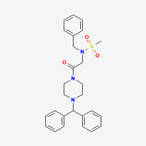 molecular formula C27H31N3O3S B4061729 N-benzyl-N-{2-[4-(diphenylmethyl)piperazin-1-yl]-2-oxoethyl}methanesulfonamide 