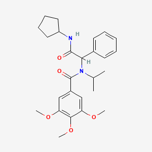 molecular formula C26H34N2O5 B4061759 N-[2-(cyclopentylamino)-2-oxo-1-phenylethyl]-3,4,5-trimethoxy-N-propan-2-ylbenzamide 