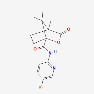 molecular formula C15H17BrN2O3 B4061761 N-(5-bromopyridin-2-yl)-4,7,7-trimethyl-3-oxo-2-oxabicyclo[2.2.1]heptane-1-carboxamide 