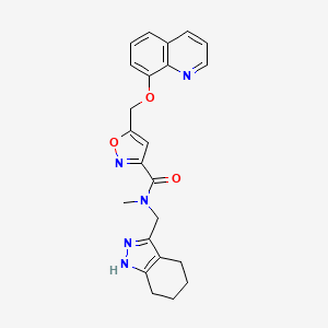 molecular formula C23H23N5O3 B4061885 N-methyl-5-[(8-quinolinyloxy)methyl]-N-(4,5,6,7-tetrahydro-1H-indazol-3-ylmethyl)-3-isoxazolecarboxamide 