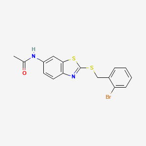 molecular formula C16H13BrN2OS2 B4062024 N-{2-[(2-bromobenzyl)sulfanyl]-1,3-benzothiazol-6-yl}acetamide 