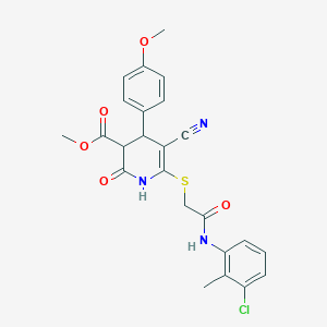 molecular formula C24H22ClN3O5S B4062117 Methyl 6-({2-[(3-chloro-2-methylphenyl)amino]-2-oxoethyl}sulfanyl)-5-cyano-4-(4-methoxyphenyl)-2-oxo-1,2,3,4-tetrahydropyridine-3-carboxylate 