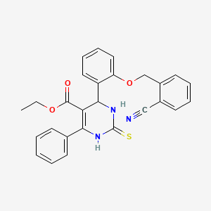 molecular formula C27H23N3O3S B4062386 Ethyl 6-{2-[(2-cyanobenzyl)oxy]phenyl}-4-phenyl-2-sulfanyl-1,6-dihydropyrimidine-5-carboxylate 