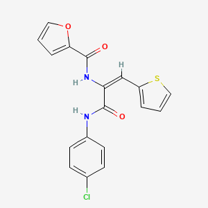 molecular formula C18H13ClN2O3S B4062402 N-[1-{[(4-chlorophenyl)amino]carbonyl}-2-(2-thienyl)vinyl]-2-furamide 