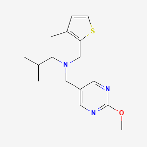 molecular formula C16H23N3OS B4062449 N-[(2-methoxypyrimidin-5-yl)methyl]-2-methyl-N-[(3-methyl-2-thienyl)methyl]propan-1-amine 