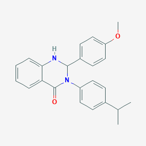 molecular formula C24H24N2O2 B406248 3-(4-isopropylphenyl)-2-(4-methoxyphenyl)-2,3-dihydro-4(1H)-quinazolinone 