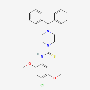 molecular formula C26H28ClN3O2S B4062483 N-(4-chloro-2,5-dimethoxyphenyl)-4-(diphenylmethyl)piperazine-1-carbothioamide 