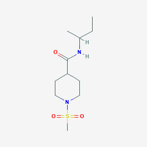 molecular formula C11H22N2O3S B4062512 N-(BUTAN-2-YL)-1-METHANESULFONYLPIPERIDINE-4-CARBOXAMIDE 