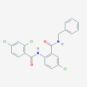 molecular formula C21H15Cl3N2O2 B4062636 N-[2-(benzylcarbamoyl)-4-chlorophenyl]-2,4-dichlorobenzamide 