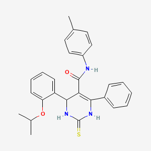 molecular formula C27H27N3O2S B4062735 N-(4-methylphenyl)-4-phenyl-6-[2-(propan-2-yloxy)phenyl]-2-sulfanyl-1,6-dihydropyrimidine-5-carboxamide 