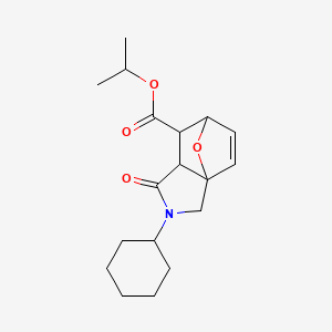 molecular formula C18H25NO4 B4062772 Propan-2-yl 2-cyclohexyl-1-oxo-1,2,3,6,7,7a-hexahydro-3a,6-epoxyisoindole-7-carboxylate 