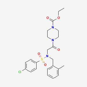 molecular formula C23H28ClN3O5S B4062790 ethyl 4-[N-[(4-chlorophenyl)sulfonyl]-N-(2-methylbenzyl)glycyl]-1-piperazinecarboxylate 