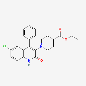 molecular formula C23H23ClN2O3 B4062792 Ethyl 1-(6-chloro-2-oxo-4-phenyl-1,2-dihydroquinolin-3-yl)piperidine-4-carboxylate 
