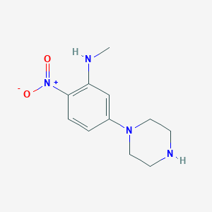 molecular formula C11H16N4O2 B4062808 N-methyl-2-nitro-5-(piperazin-1-yl)aniline 