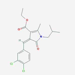 molecular formula C19H21Cl2NO3 B406284 ETHYL (4Z)-4-[(3,4-DICHLOROPHENYL)METHYLIDENE]-2-METHYL-1-(2-METHYLPROPYL)-5-OXO-4,5-DIHYDRO-1H-PYRROLE-3-CARBOXYLATE 
