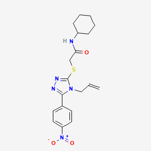 molecular formula C19H23N5O3S B4062852 N-cyclohexyl-2-{[5-(4-nitrophenyl)-4-(prop-2-en-1-yl)-4H-1,2,4-triazol-3-yl]sulfanyl}acetamide 