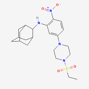 molecular formula C22H32N4O4S B4062896 N-{5-[4-(ETHANESULFONYL)PIPERAZIN-1-YL]-2-NITROPHENYL}ADAMANTAN-2-AMINE 