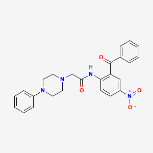 molecular formula C25H24N4O4 B4062897 N-(2-BENZOYL-4-NITROPHENYL)-2-(4-PHENYLPIPERAZINO)ACETAMIDE 
