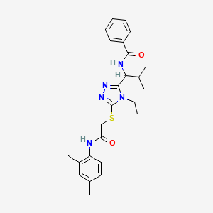 molecular formula C25H31N5O2S B4063011 N-[1-[5-[2-(2,4-dimethylanilino)-2-oxoethyl]sulfanyl-4-ethyl-1,2,4-triazol-3-yl]-2-methylpropyl]benzamide 