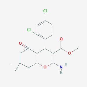 molecular formula C19H19Cl2NO4 B406306 methyl 2-amino-4-(2,4-dichlorophenyl)-7,7-dimethyl-5-oxo-6,8-dihydro-4H-chromene-3-carboxylate CAS No. 308106-92-5