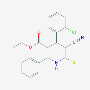 molecular formula C22H19ClN2O2S B4063187 Ethyl 4-(2-chlorophenyl)-5-cyano-6-(methylsulfanyl)-2-phenyl-1,4-dihydropyridine-3-carboxylate 