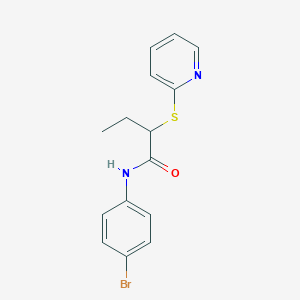 molecular formula C15H15BrN2OS B4063213 N-(4-bromophenyl)-2-(pyridin-2-ylsulfanyl)butanamide 