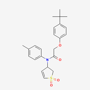 molecular formula C23H27NO4S B4063324 N-(1,1-DIOXIDO-2,3-DIHYDRO-3-THIOPHENYL)-N-(4-METHYLPHENYL)-2-[4-(2-METHYL-2-PROPANYL)PHENOXY]ACETAMIDE 