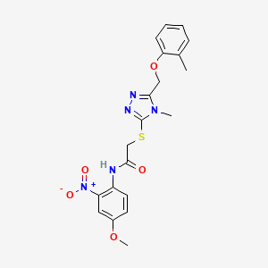 molecular formula C20H21N5O5S B4063326 N-(4-methoxy-2-nitrophenyl)-2-({4-methyl-5-[(2-methylphenoxy)methyl]-4H-1,2,4-triazol-3-yl}sulfanyl)acetamide 