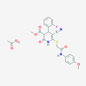 molecular formula C25H24FN3O7S B4063403 acetic acid;methyl 5-cyano-4-(2-fluorophenyl)-6-[2-(4-methoxyanilino)-2-oxoethyl]sulfanyl-2-oxo-3,4-dihydro-1H-pyridine-3-carboxylate 
