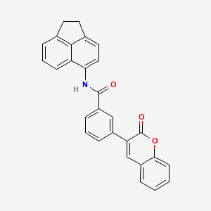molecular formula C28H19NO3 B4063443 N-(1,2-dihydroacenaphthylen-5-yl)-3-(2-oxochromen-3-yl)benzamide 